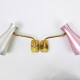 Pair of Articulated Conical Wall Lights in Stilnovo Style, Wall Lamps Italy, 1950s