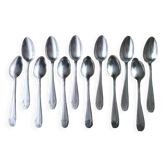 Box of 12 teaspoons in silver metal Apollo Art Deco style