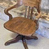 English American office armchair circa 1900 in oak