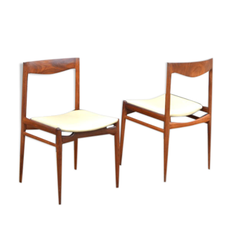Paire de chaises en palissandre