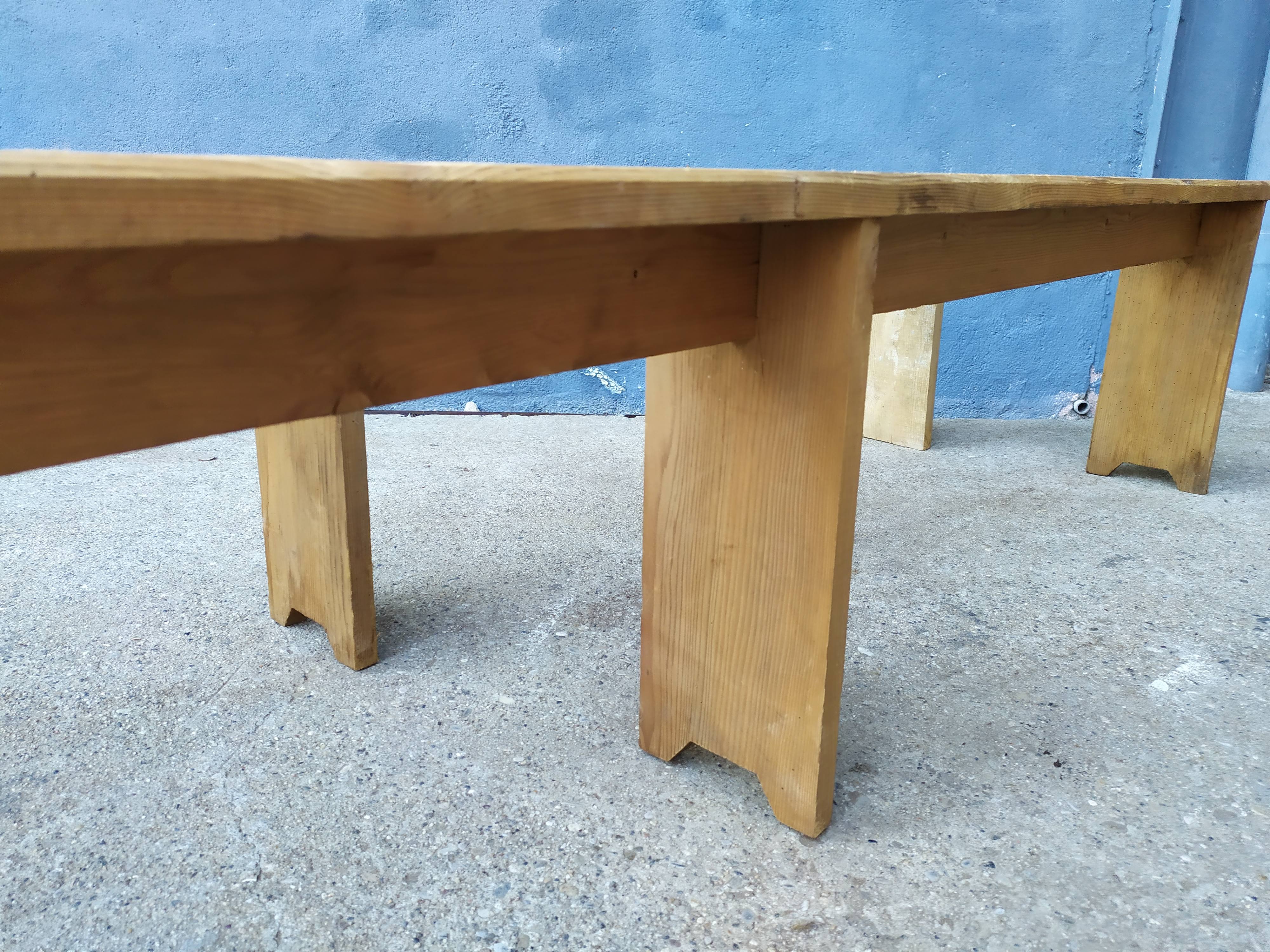 Pair of solid wooden farm benches