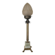 Large Art Deco column lamp metal Onyx frost glass