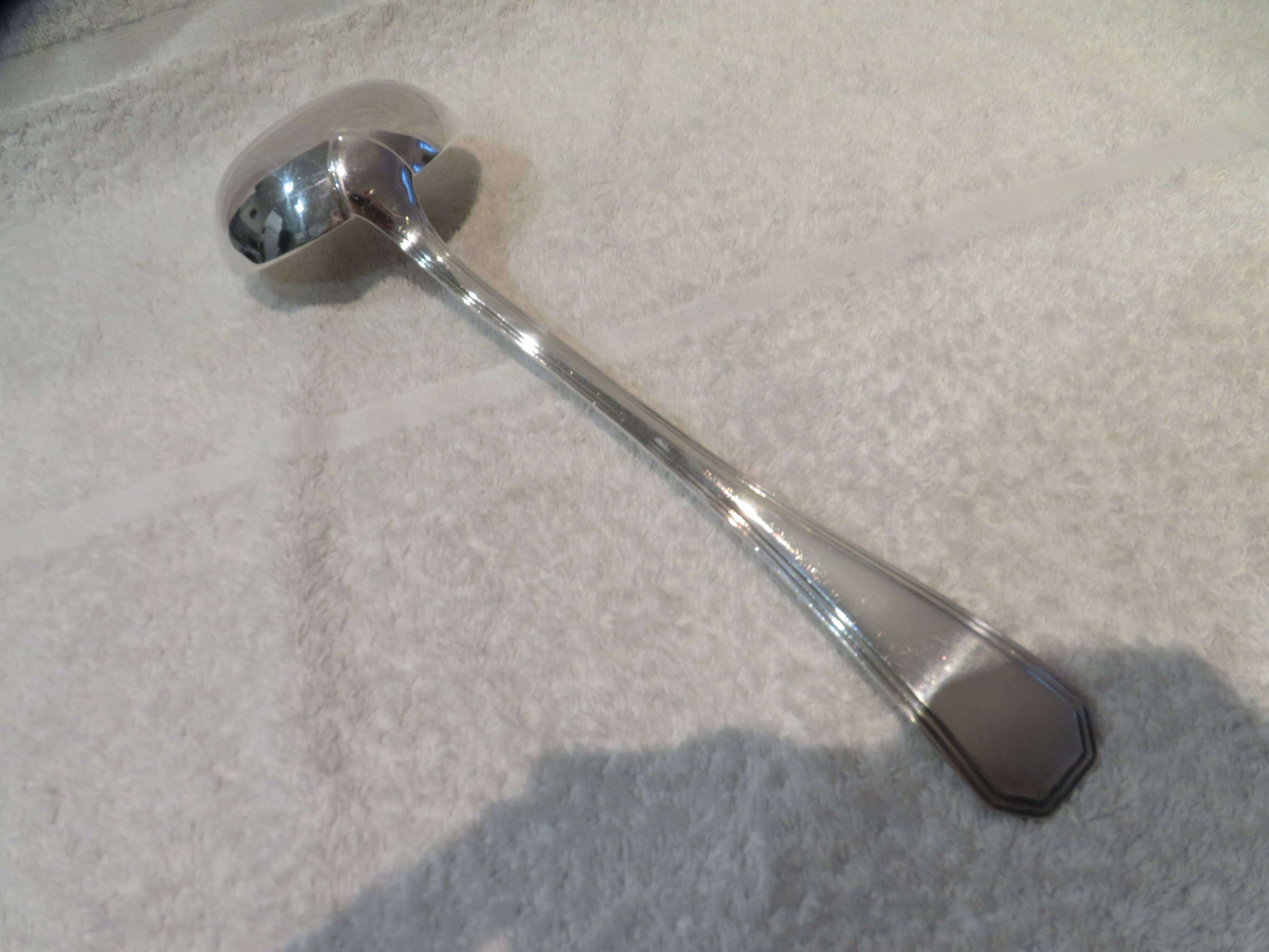 Christofle America silver plated soup ladle, 32.3cm
