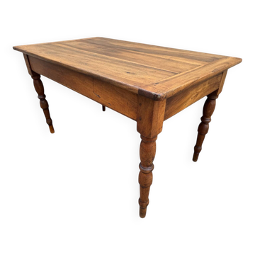 Walnut Farmhouse Table with 2 Drawers. 19's
