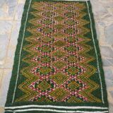 Green berber kilim in pure wool carpet 100x55cm