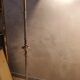 Floor lamp hammered iron 1960 painted patinated gold, adjustable 180cm to 150cm