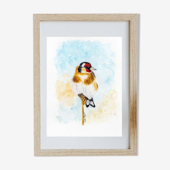 Fine art print of the watercolor "The Goldfinch"