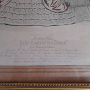 Set of 2 golden frames old engraving "Petit courier des Dames" "journal des Demoiselles"