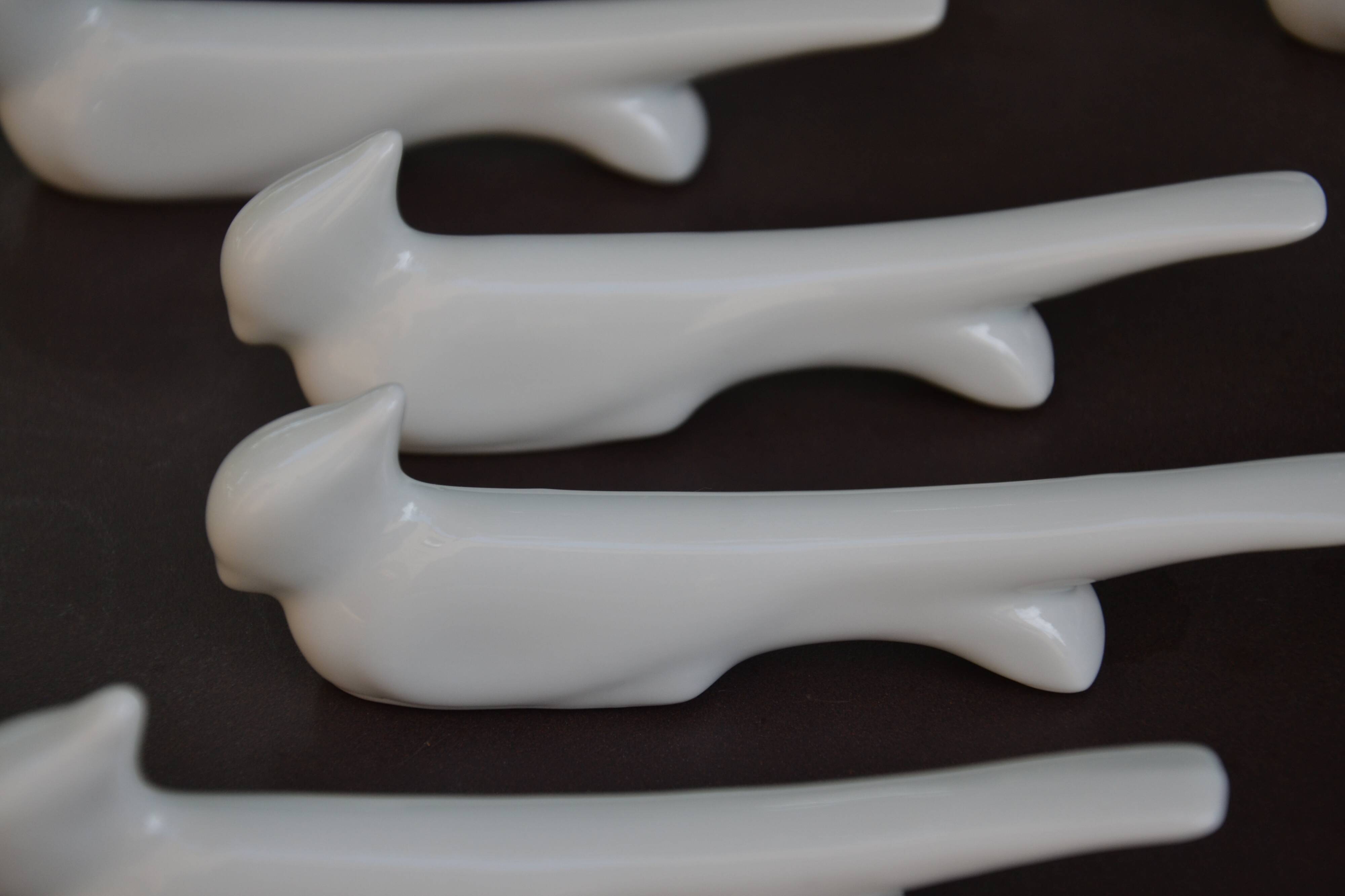 10 ceramic "bird" knife rests