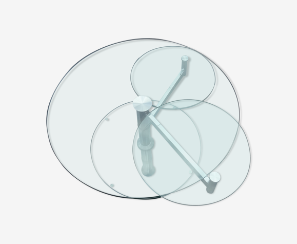 Table basse en verre design transparente et transformable