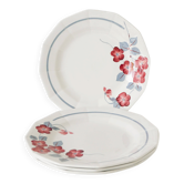 Set of 4 St Amand flat plates, Printemps model, 1950.