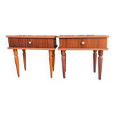Paire de chevets modernistes en bois, années 50