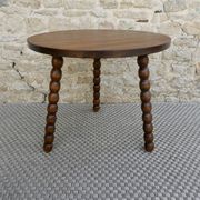 Tripod gueridon with turned wooden legs