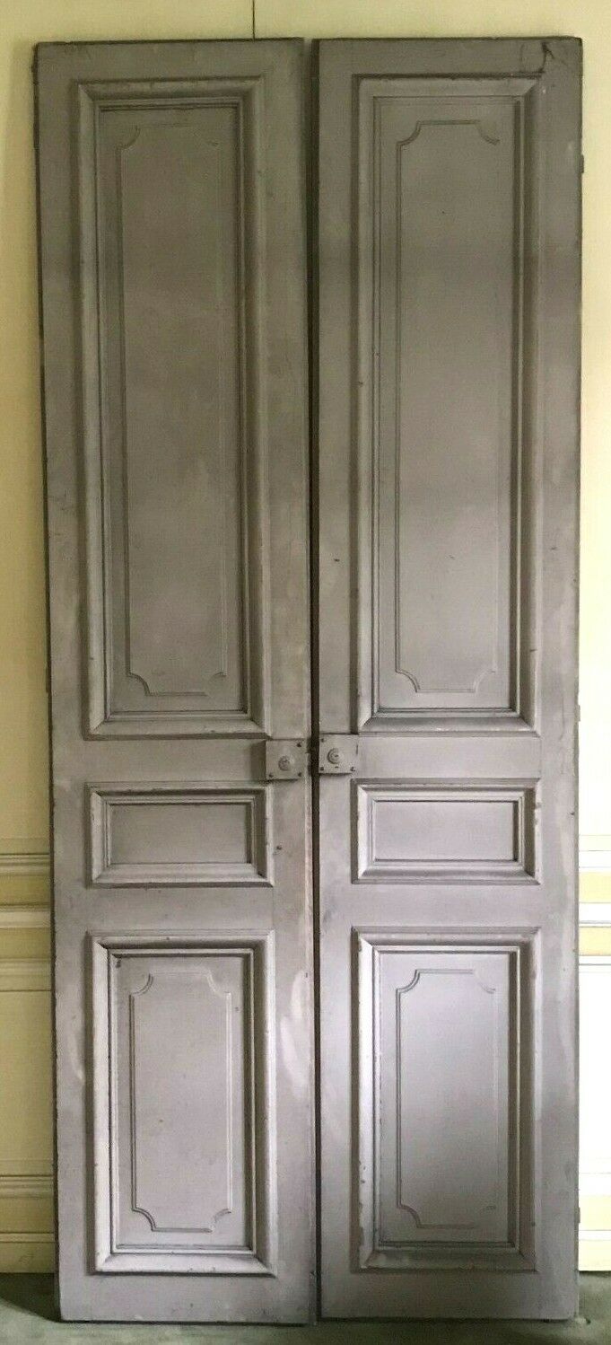 Set of two doors of passage in patinated fir XX century