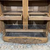 19th-century Norman wedding armoire in blonde oak.