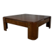 Square modernist coffee table in stained beech veneer, 1970s/80s.