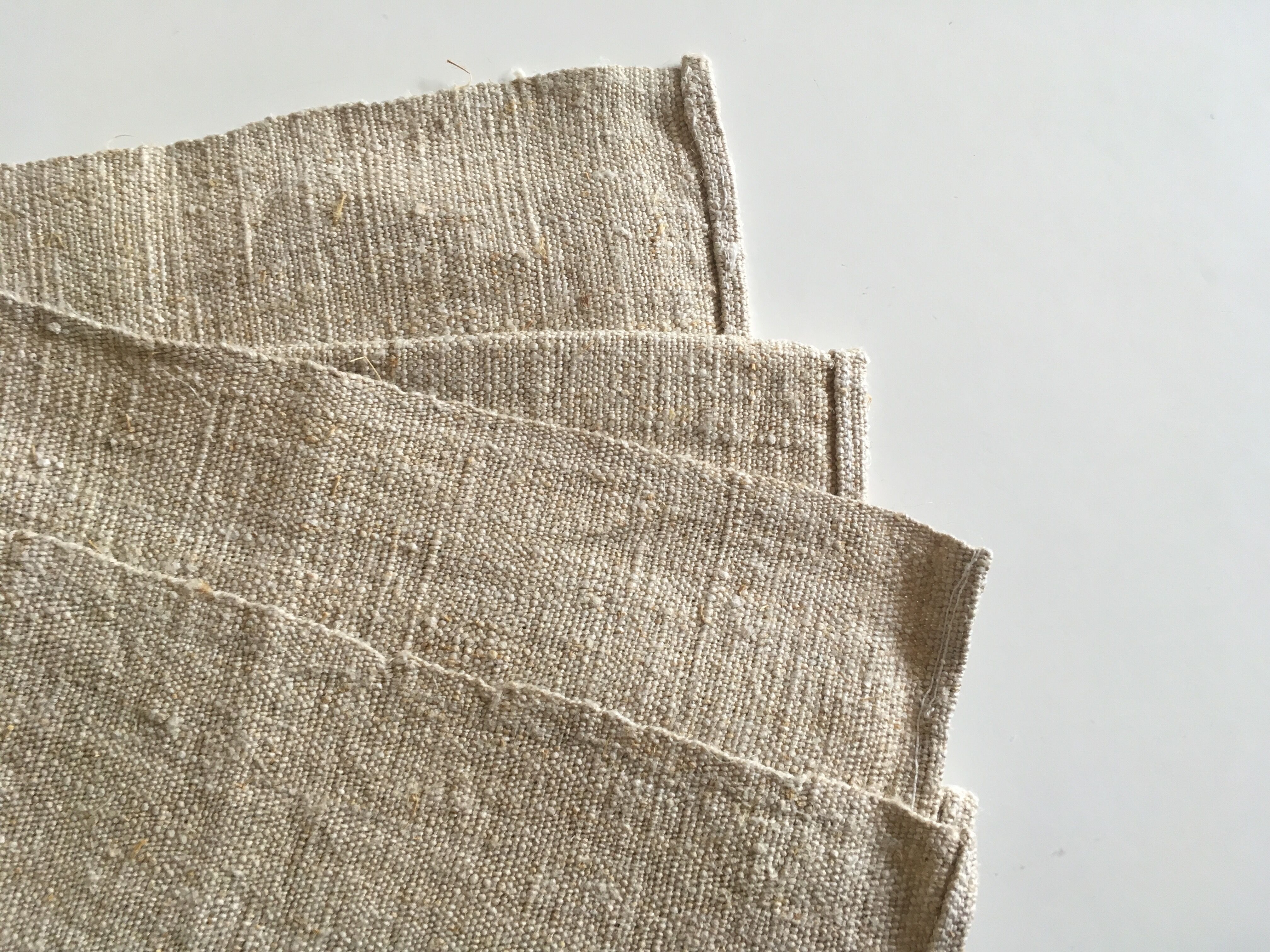 Raw hemp cloth table 19th L120cm