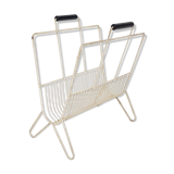 Mid-century white metal magazine stand