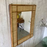 Miroir en rotin vintage