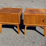 Set of 2 Danish oak bedside tables, 1940s