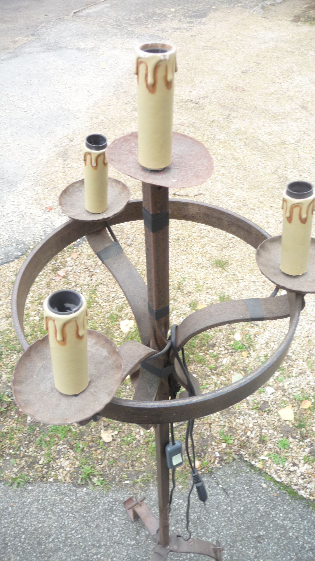 Wrought iron lamppost