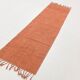 Tapis de couloir vintage orange brun terracotta, 75 x 279 cm