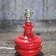 Vintage red glass lamp, table lamp, bedside lamp.
