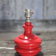 Vintage red glass lamp, table lamp, bedside lamp.