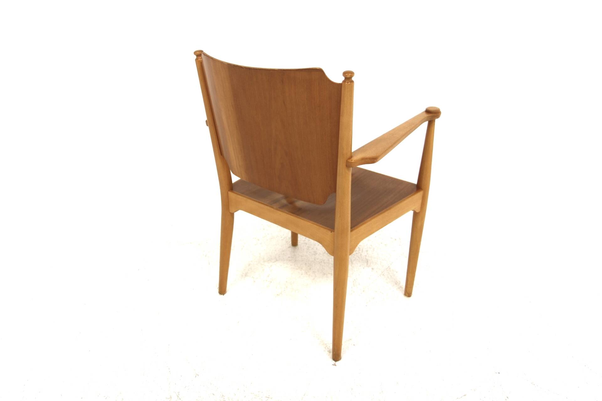 Scandinavian beech teak armchair, Sweden, 1960