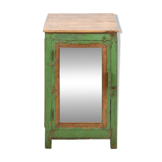 Vitrine sur pieds en bois patiné