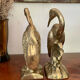 Bookend herons in brass style Art Deco 26cm