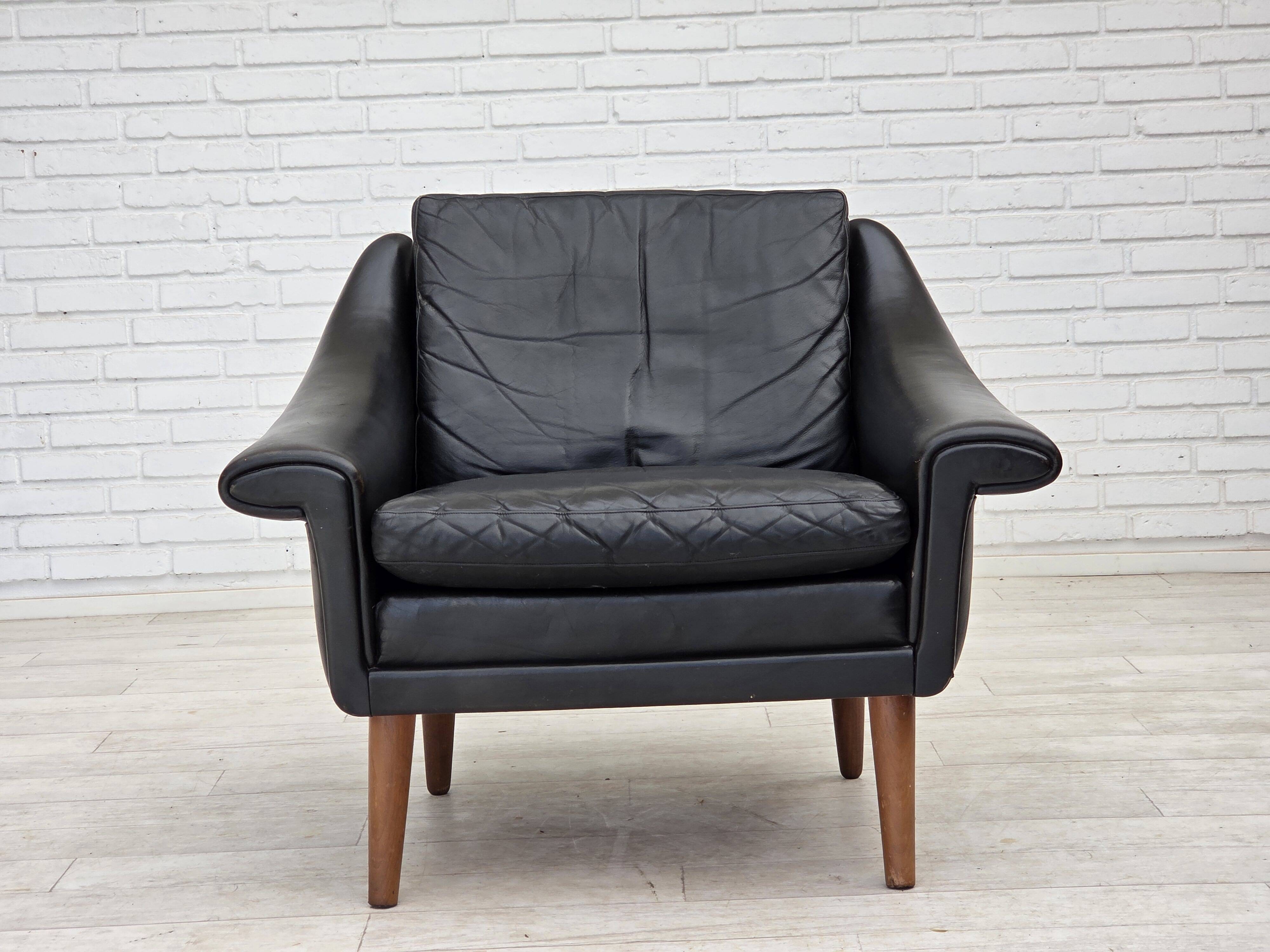 1960s, Danish armchair by Aage Christensen, furniture leather.