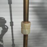 Lampadaire vintage en bronze , laiton et onyx, trépied
