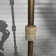 Vintage floor lamp in bronze, brass and onyx, tripod