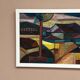 Large oil on panel by Josef Gustafsson, Cubist Landscape, Signed
