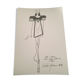 Paco rabanne: fashion illustration "summer collection 1991" and photography Harcourt vintage