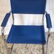 Bauhaus design "cantilever" armchair in blue leather – 80s