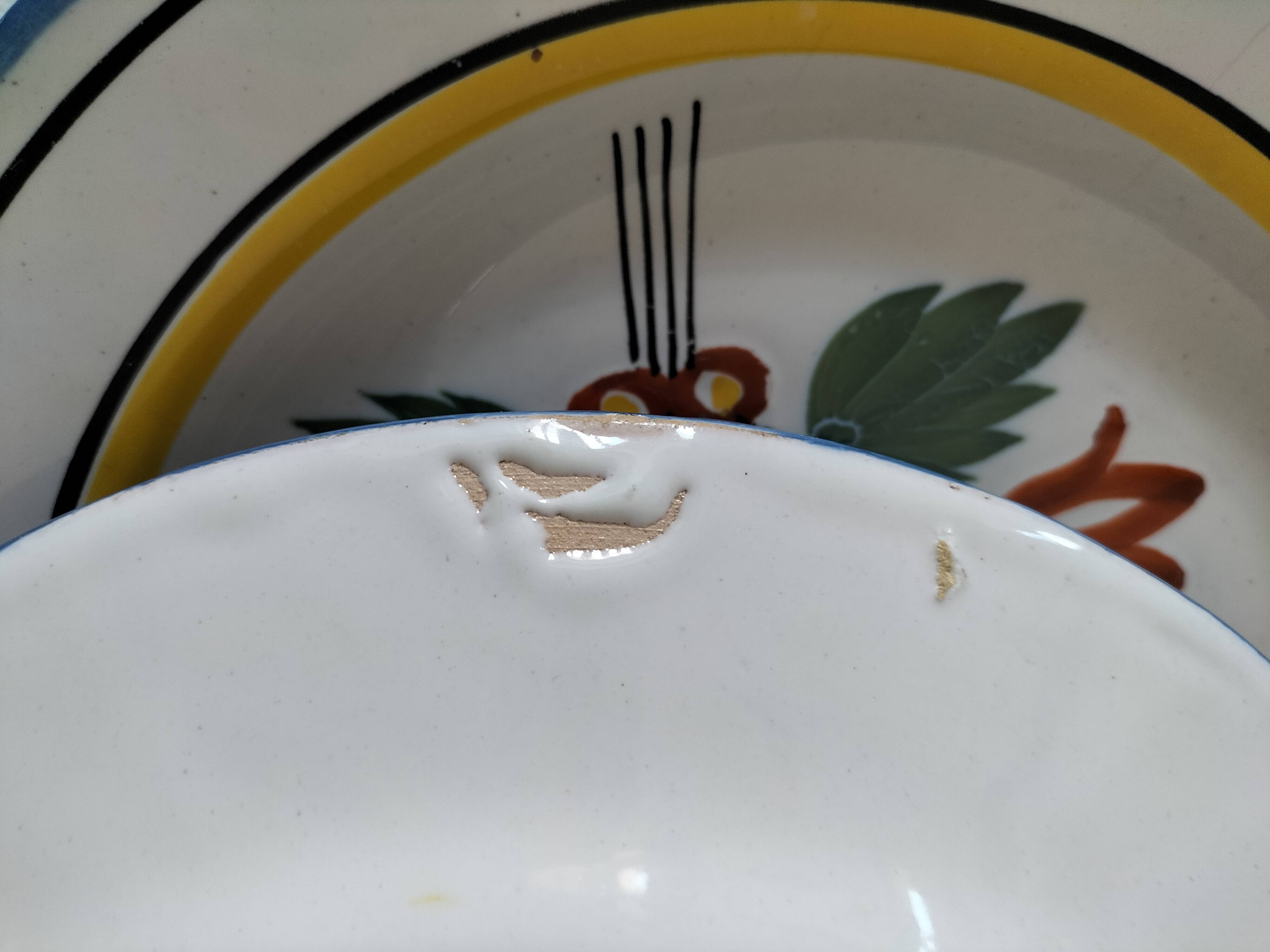 6 earthenware plates from the East - vintage 1960s