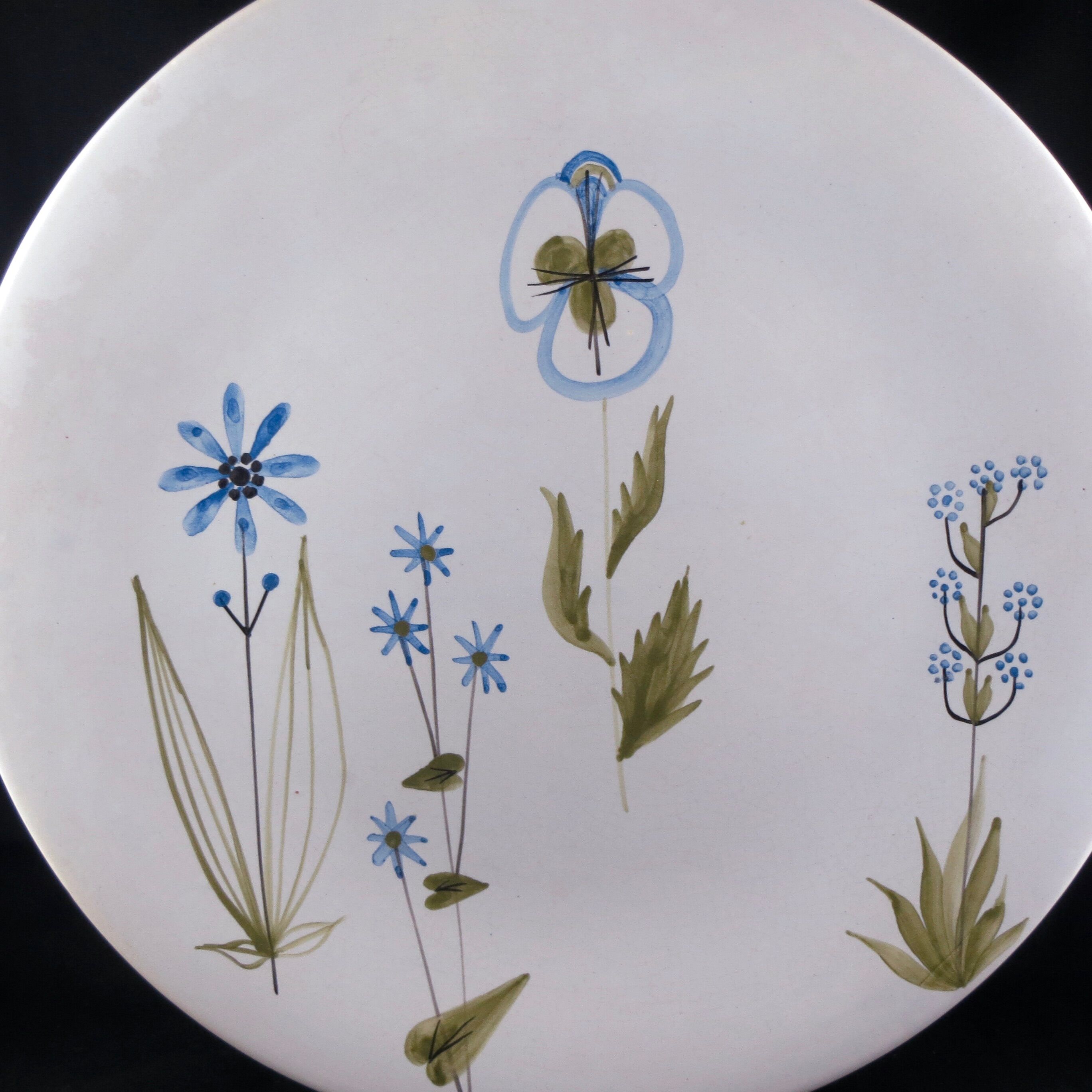 Plat céramique Roger Capron « fleurs » Vallauris 50 design/chambost/jouve