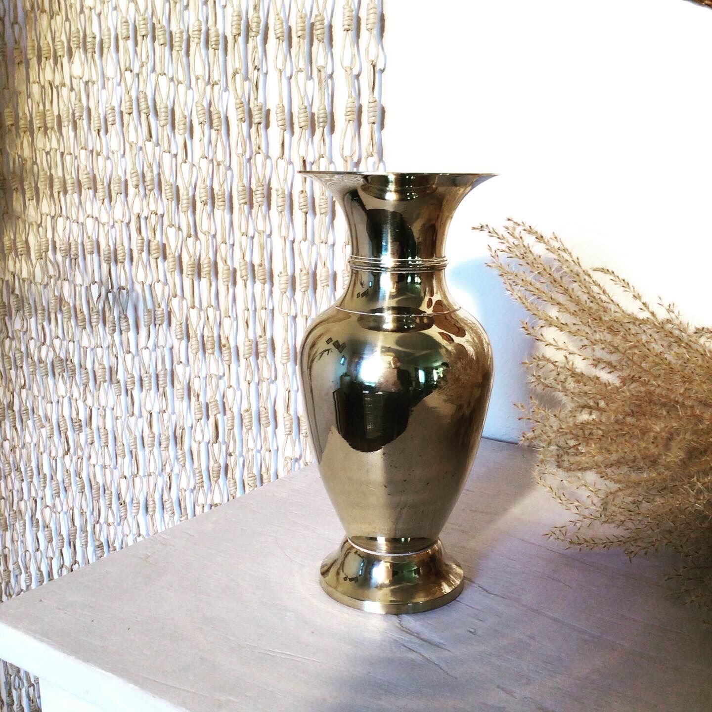 Golden brass vase