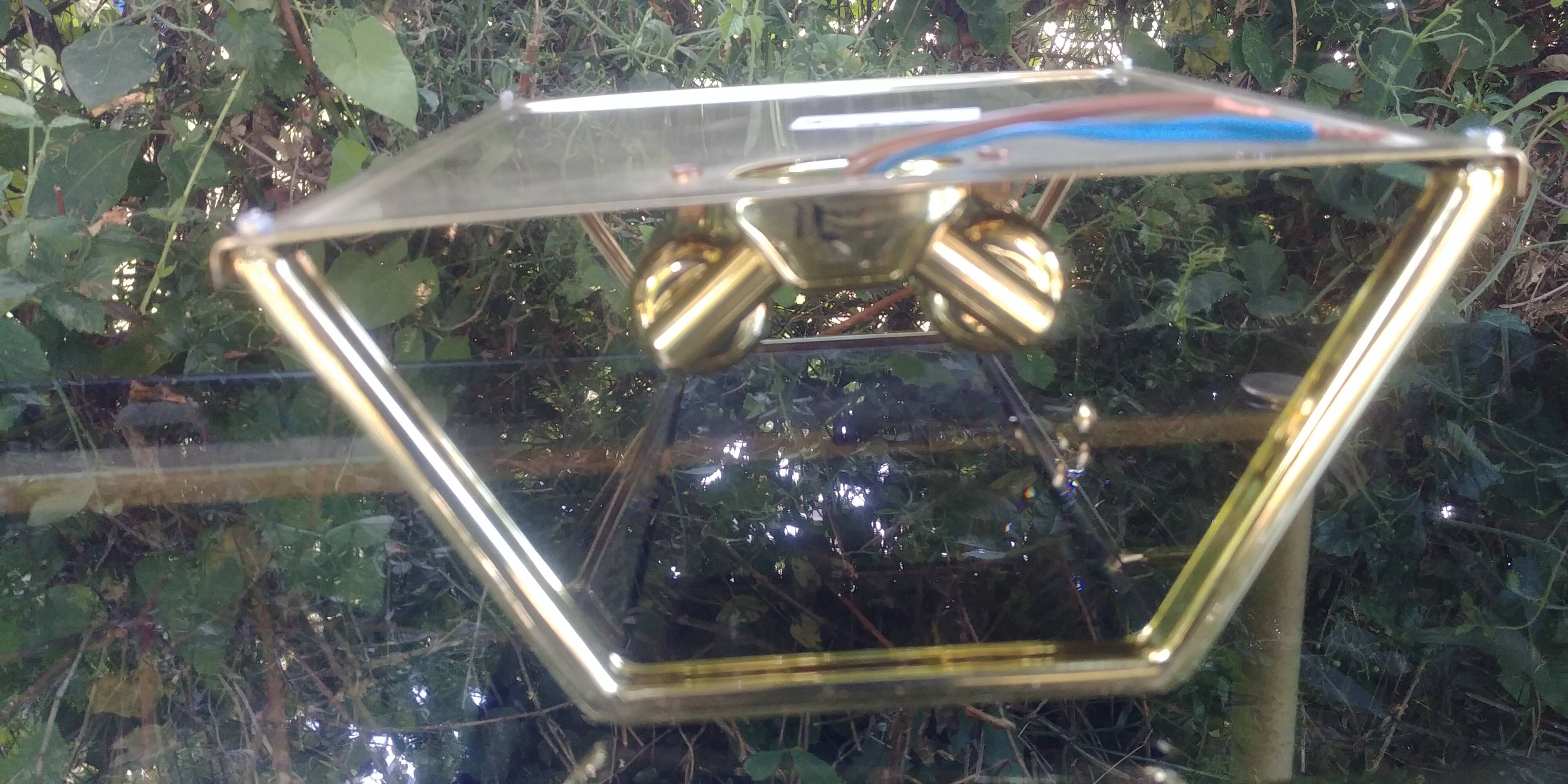 Smoked glass/brass wall lamp from holtkotter vintage 70s new