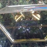 Smoked glass/brass wall lamp from holtkotter vintage 70s new