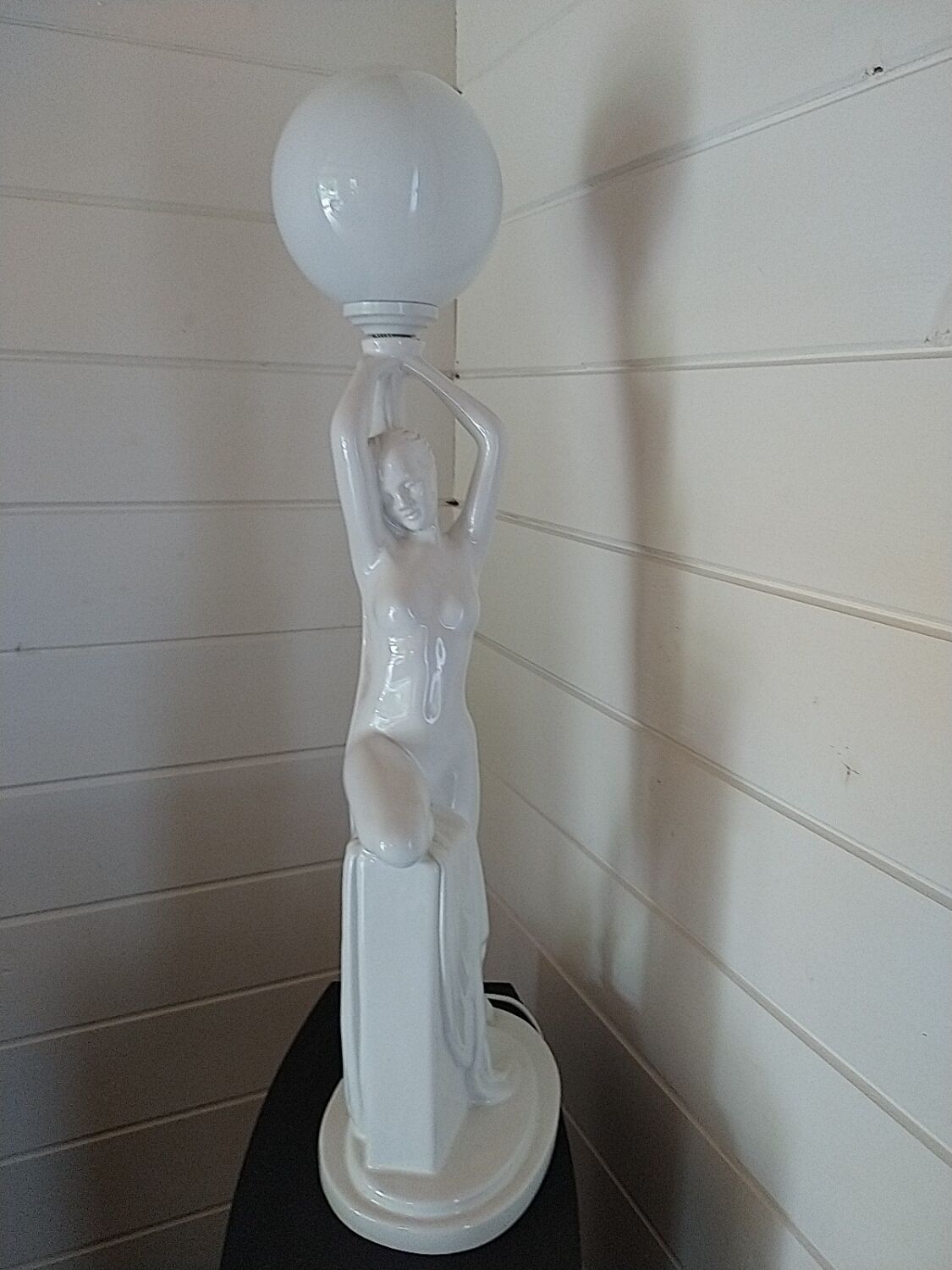 1970s lamp. Nude Art Deco style. 67cm.