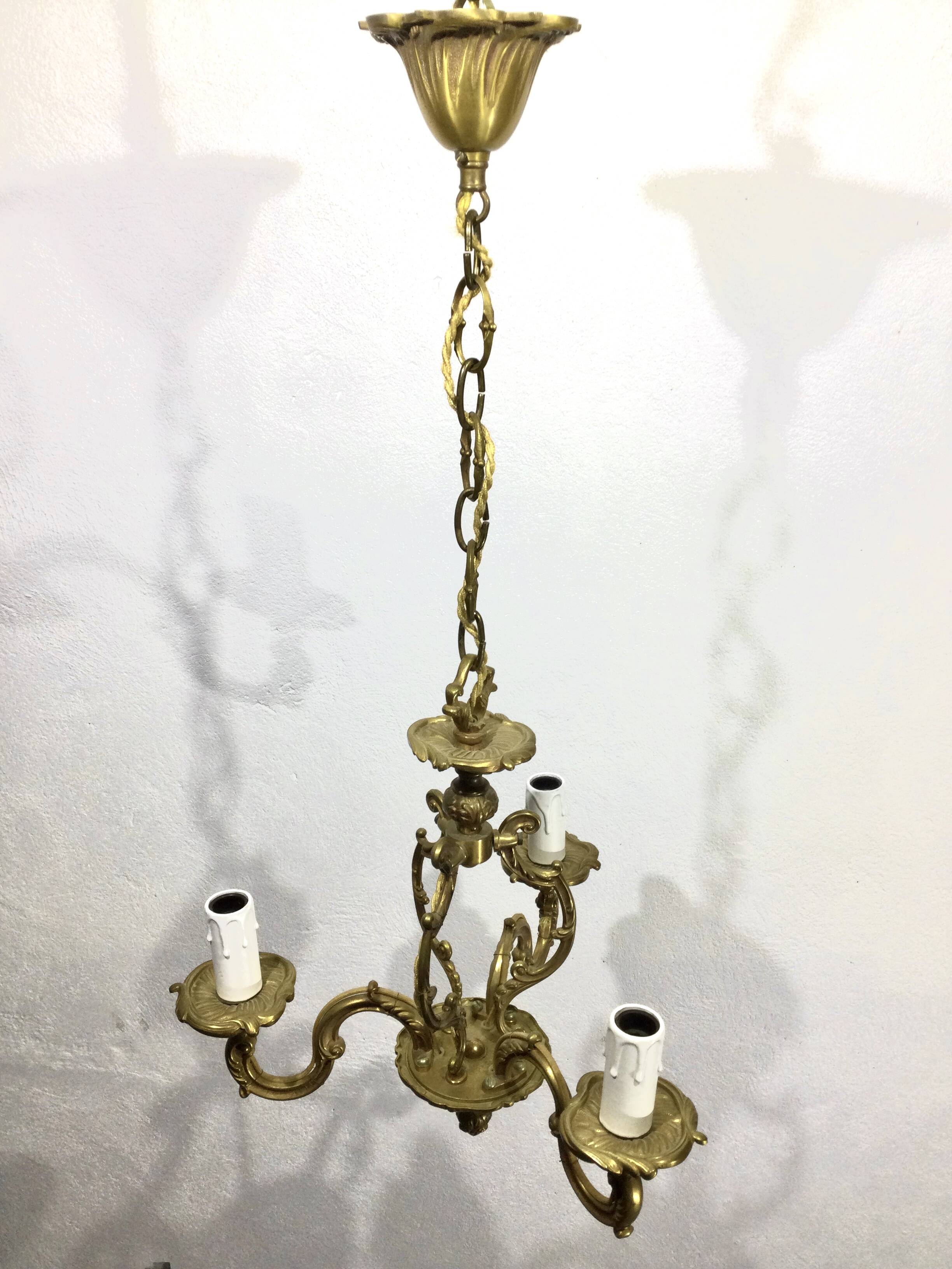 3-light cage chandelier