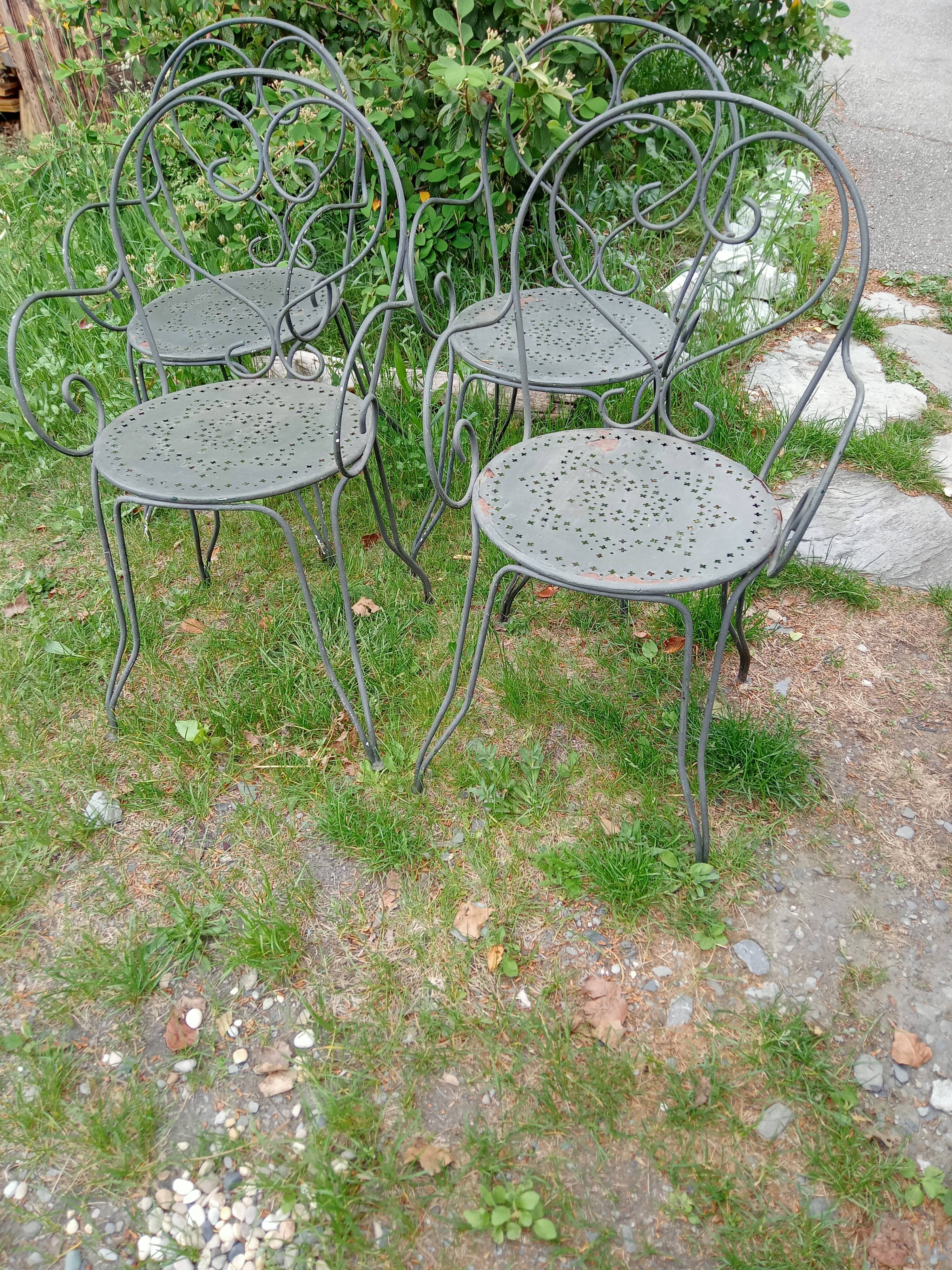Four garden chairs