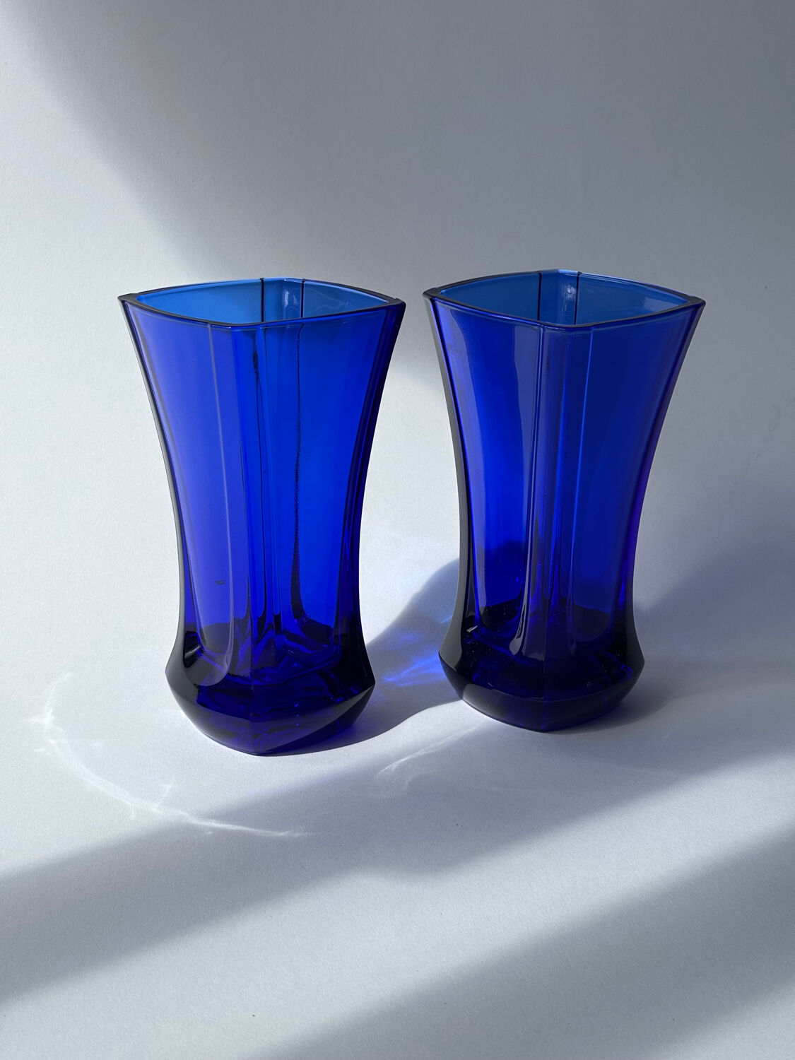 Vintage cobalt blue glass vases