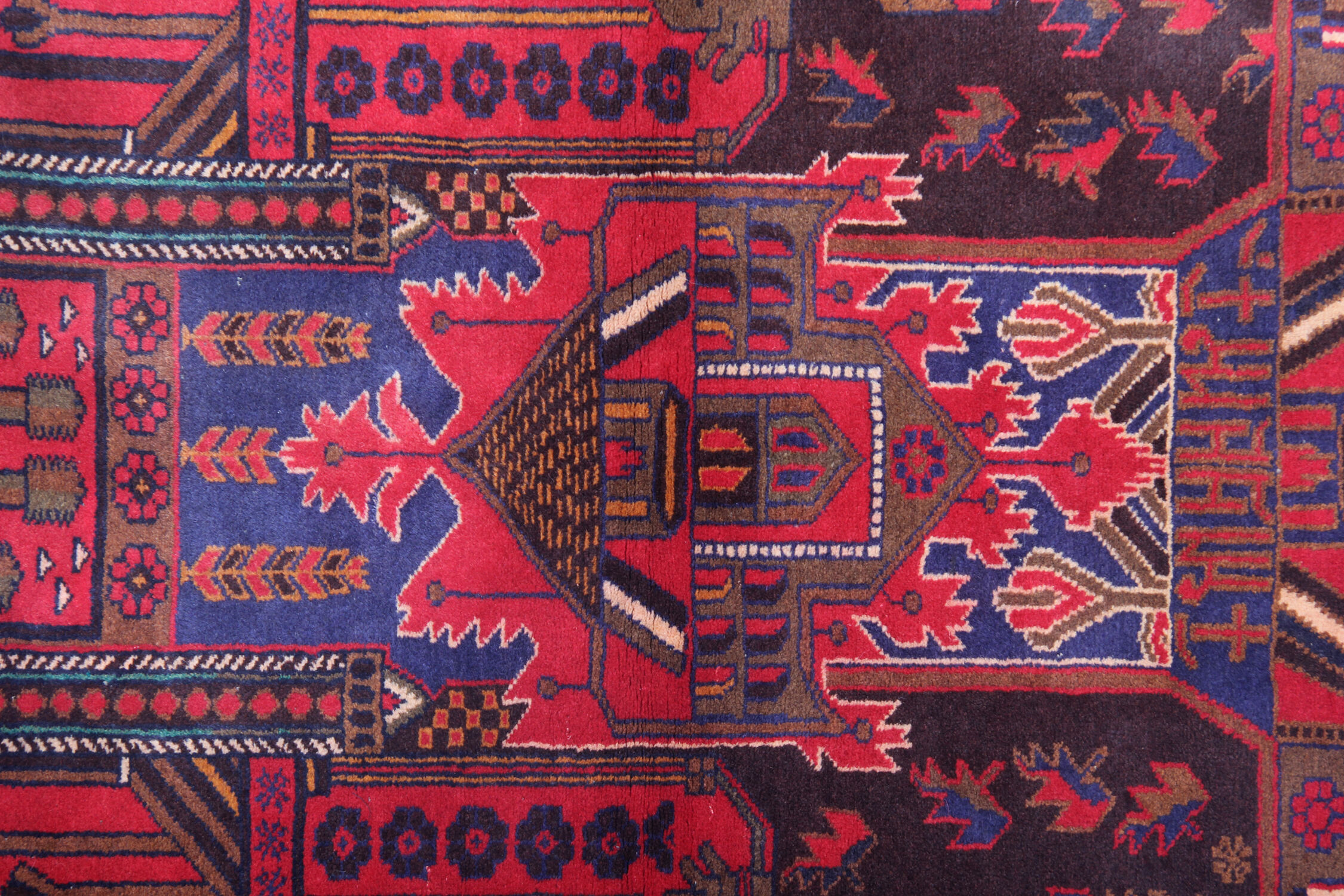 Tapis persan tissé à la main traditionnel tribal red wool living area rug - 113x200cm