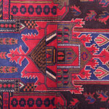 Tapis persan tissé à la main traditionnel tribal red wool living area rug - 113x200cm