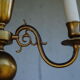 Dutch golden brass chandelier with 3 arms of light