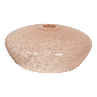 Globe ancien art déco rose en verre moucheté Clichy pour lampe applique